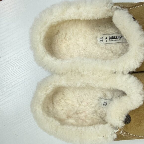 Birkenstock Zermatt Premium Suede Shearling Clogs Mink Suede Sole - Picture 8 of 10